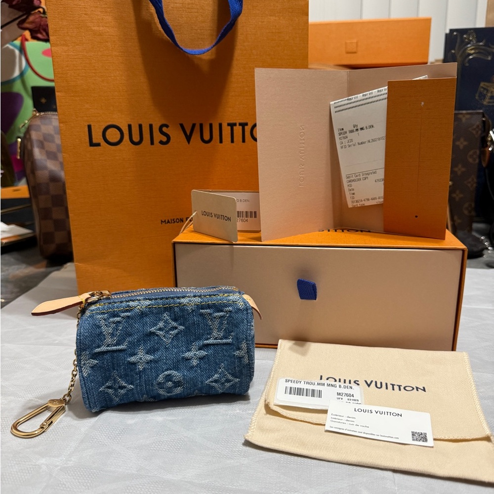 Louis Vuitton Blue Denim Speedy Trousse (Key Pouch, key cles) 💙